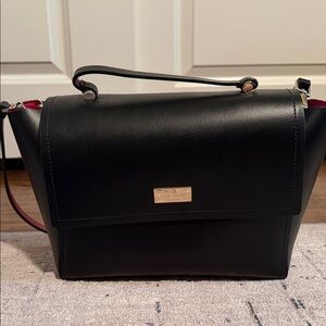 Kate Spade Black Satchel with Gold Accents